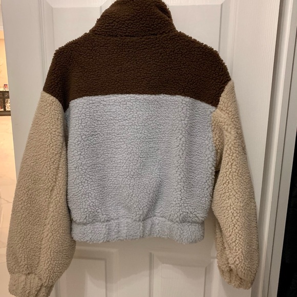 Oak & Fort - Colour Block Sherpa Jacket - Picture 4 of 12